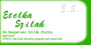 etelka szilak business card