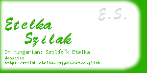 etelka szilak business card